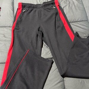 Nike Dri-Fit Boys Athletic Track Pants Size XSmall Black & Red